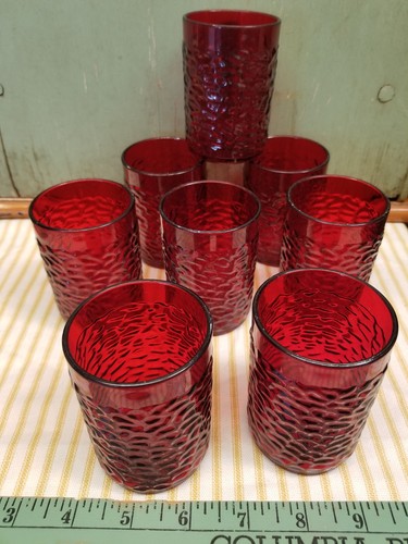 Vintage Continental Carlisle Red Pebbled OJ Juice Water Drinking Plastic Cup