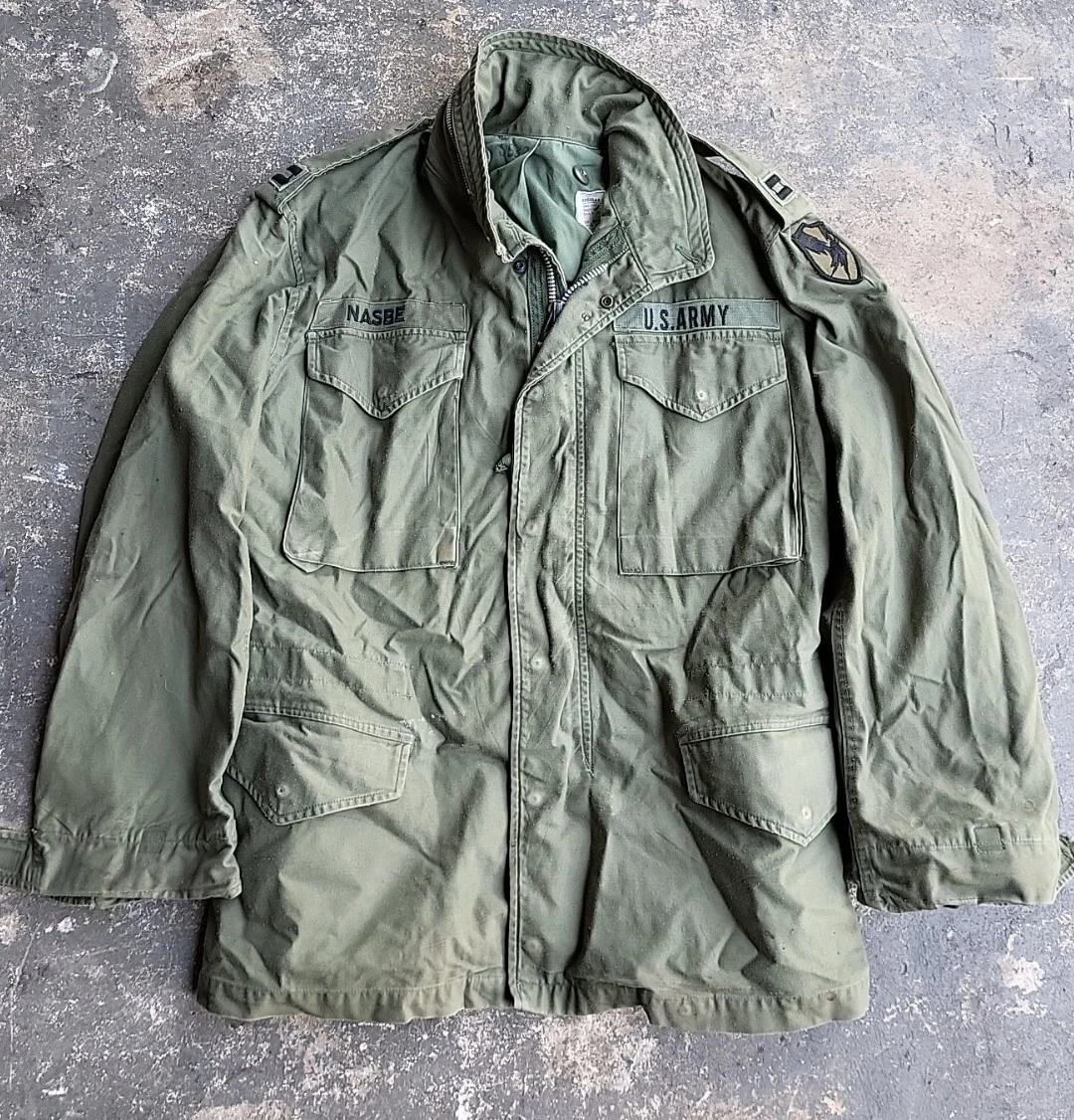 Vtg 60s M65 Named Field Jacket Vietnam US Army Security Military