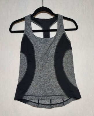 Jo & Jax Razor Back Tank Top Women Sz S 2 - 4 Gray Made In USA Dance Top Stretch