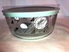 Pyrex 7.5 Inch Covered Food Saver Glass Bowl With Rubber Lid Mint