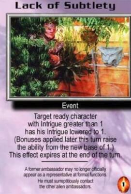 Babylon 5: Lack of Subtlety [Ungraded] from set B5 Premiere B5 Precedence