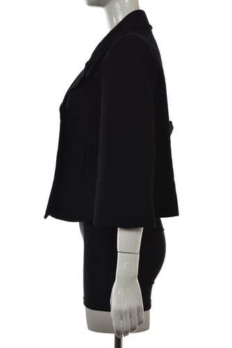 Cappotto donna Robert Rodriguez taglia 6 nero giacca testurizzata lana doppiopetto - Foto 3 di 4