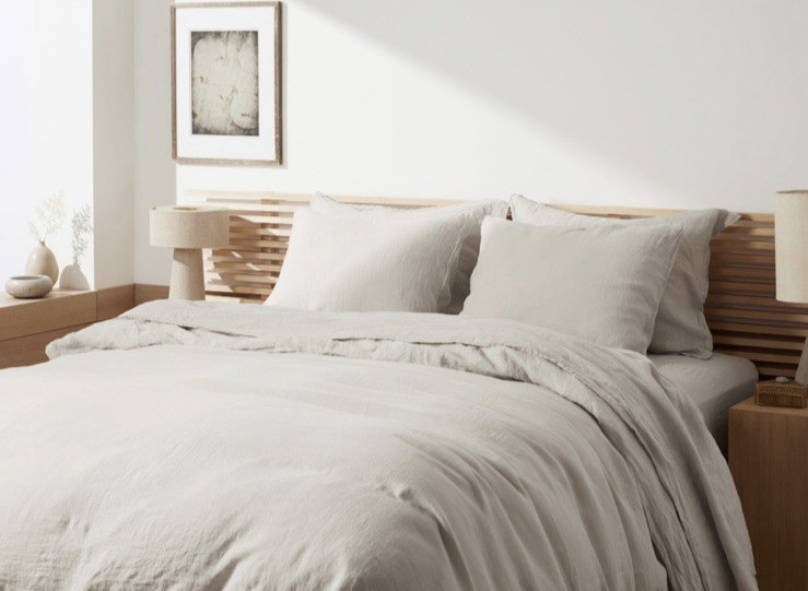 NWT $360 PARACHUTE 100% Flax Linen Duvet Cover KING/CAL KING Bone(Tan)