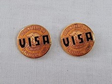 Vintage Enamel Pin Lot VISA Volunteers In The Salvation Army