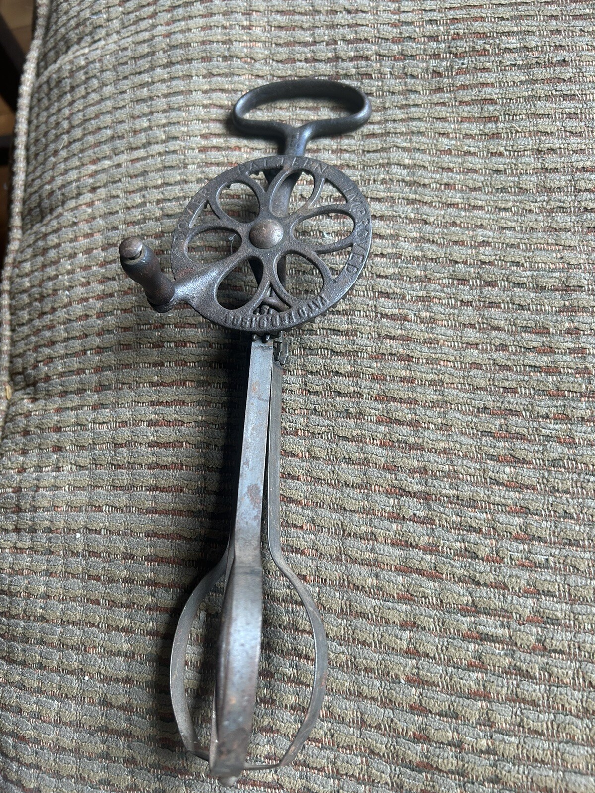Antique Dover Type Cast Iron Egg Beater "Pattern Improved Pat'd Feb 9