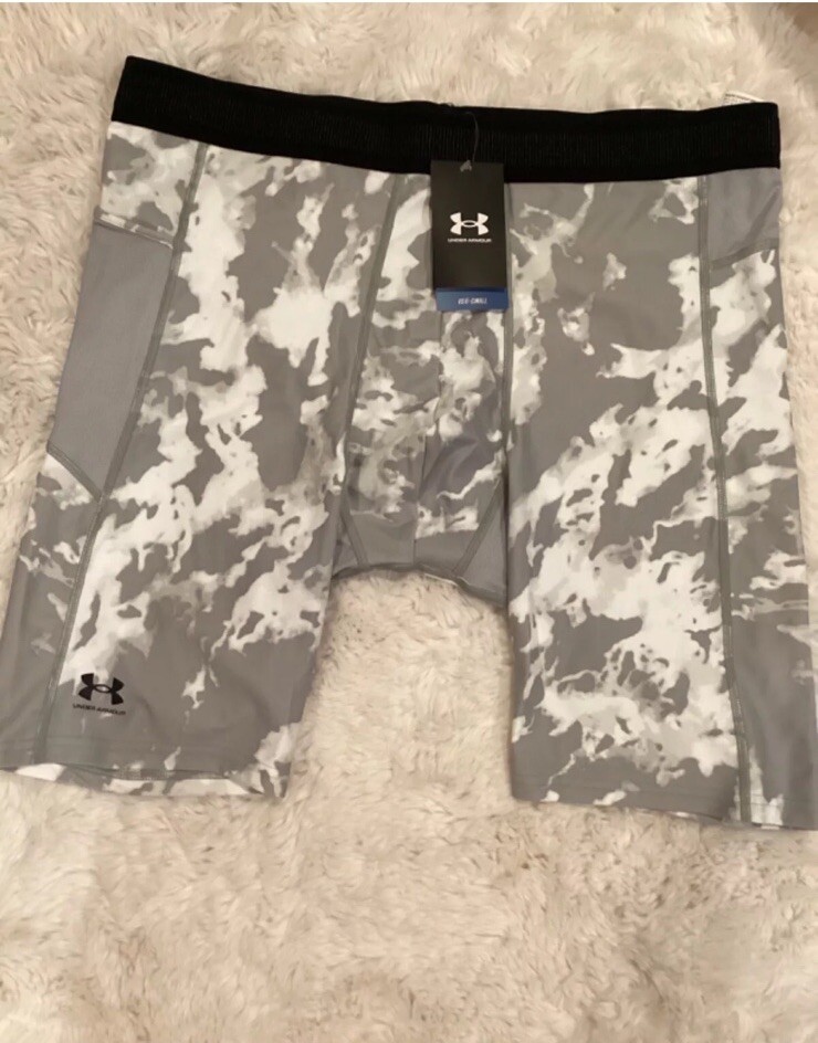 Under Armour Mens Iso-Chill Printed Long Compression Shorts