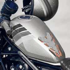 MC Motoparts Orange Geometric Shield Gas Tank Pad Protector Cover Grip