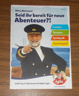 Seltene Werbung KÄPT'N IGLO Fischstäbchen Abenteuer Comic Rezepte Heft #1 2016