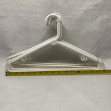Clothes Hangers Plastic Lot of 12 White