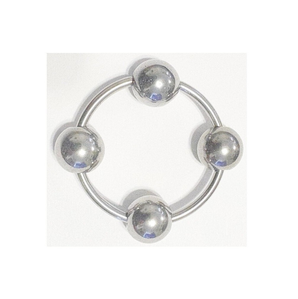 JUGUETE BIG BOY; Acero quirúrgico 10g 35mm diámetro. con 4x1/2" de diámetro. ARO FRENUM CON CUENTAS.