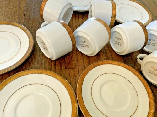 Tea set Breakfast English 16 Coffee cup saucer white gold Demitasse Centurion - Picture 3 of 8