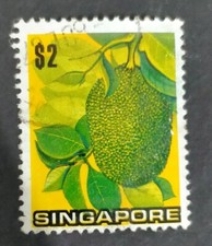 Used world stamp Asia Singapore 1973 Flowers Fruits Jackfruit tropical fruit