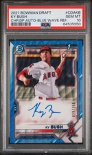 2021 1st Bowman Chrome Ky Bush Blue Wave Auto /150 Angels, White Sox POP 2 G1