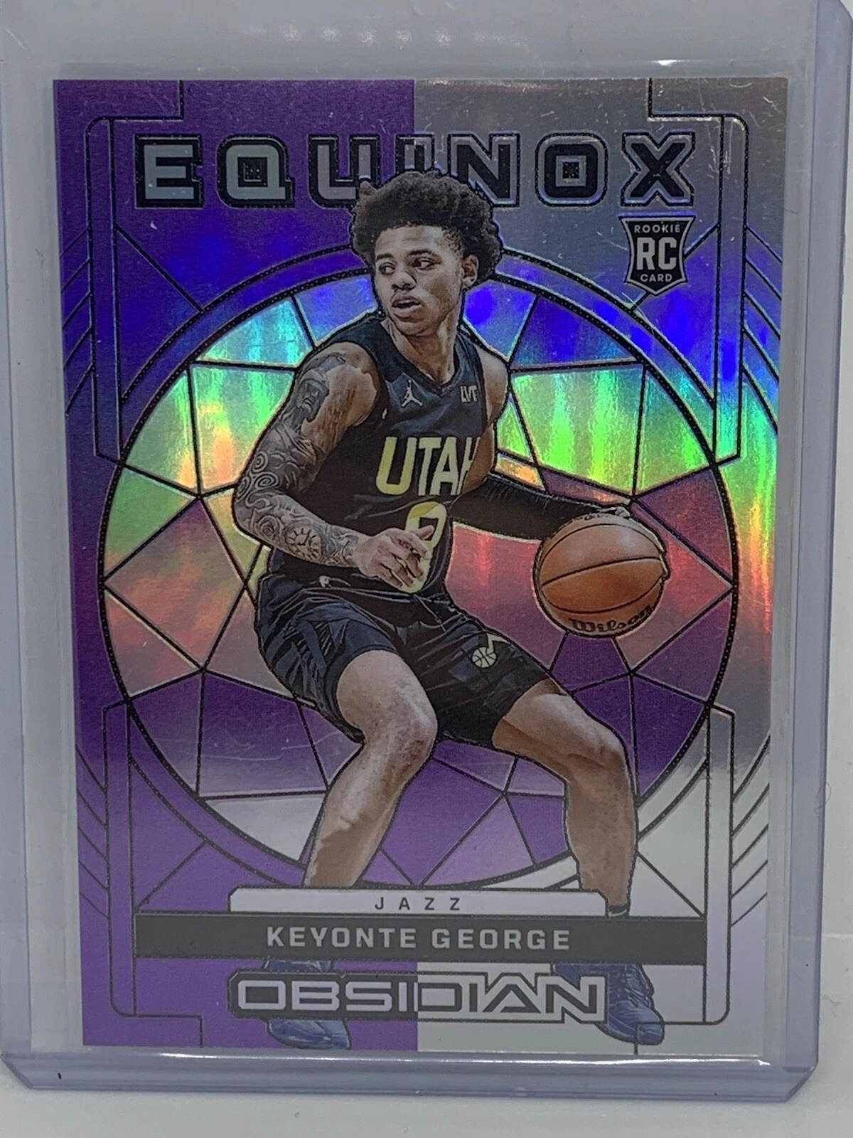 2023-24 Panini Obsidian Keyonte George RC Equinox /49 Purple Flood Utah Jazz