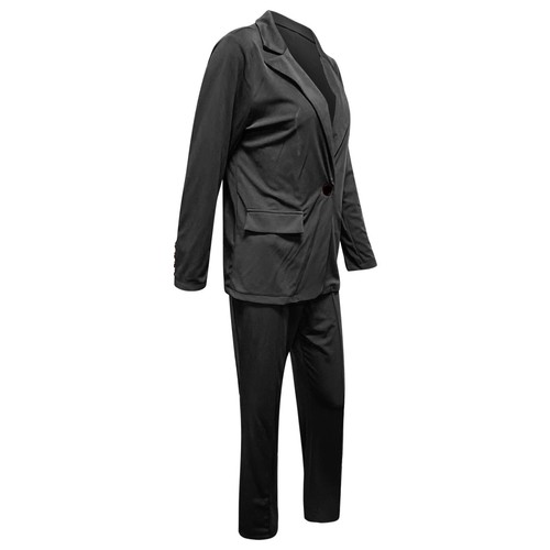 Damen Zweiteiler Revers Anzug Set Büro Business Lang Damen Elegante Anzüge - Bild 17 von 31