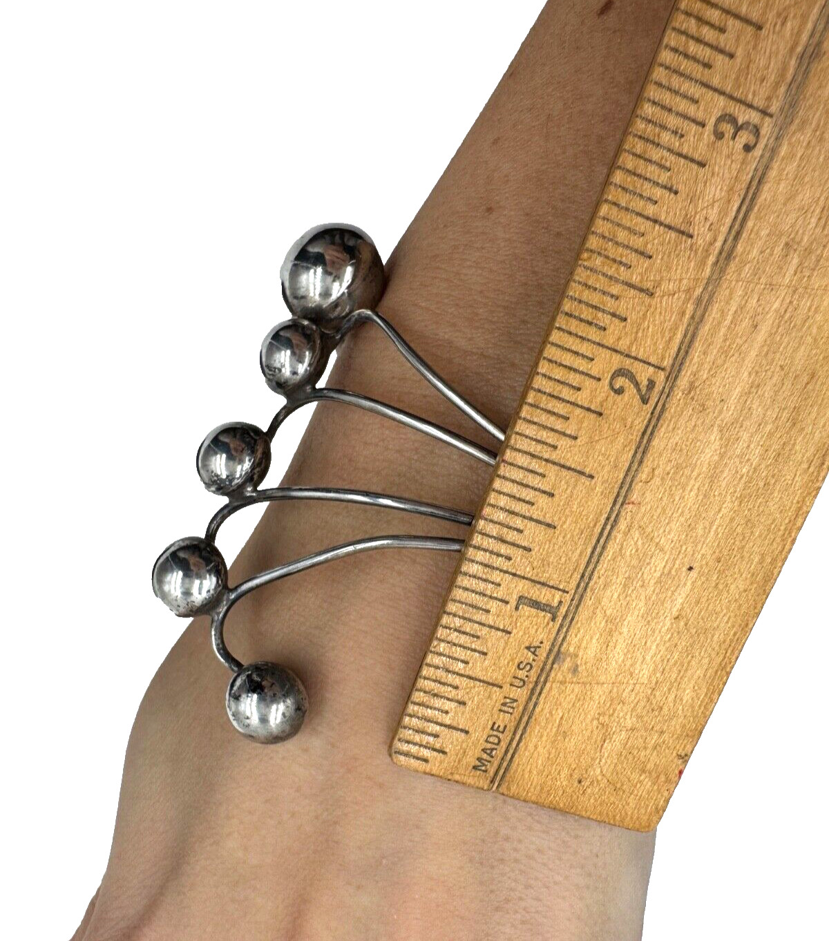 STERLING SILVER HALLMARK LARGE BANGLE CLAMPER CUF… - image 10