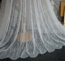 Off White Soft Chantilly Vintage Eyelash Lace Fabric DIY Wedding Bridal Dress