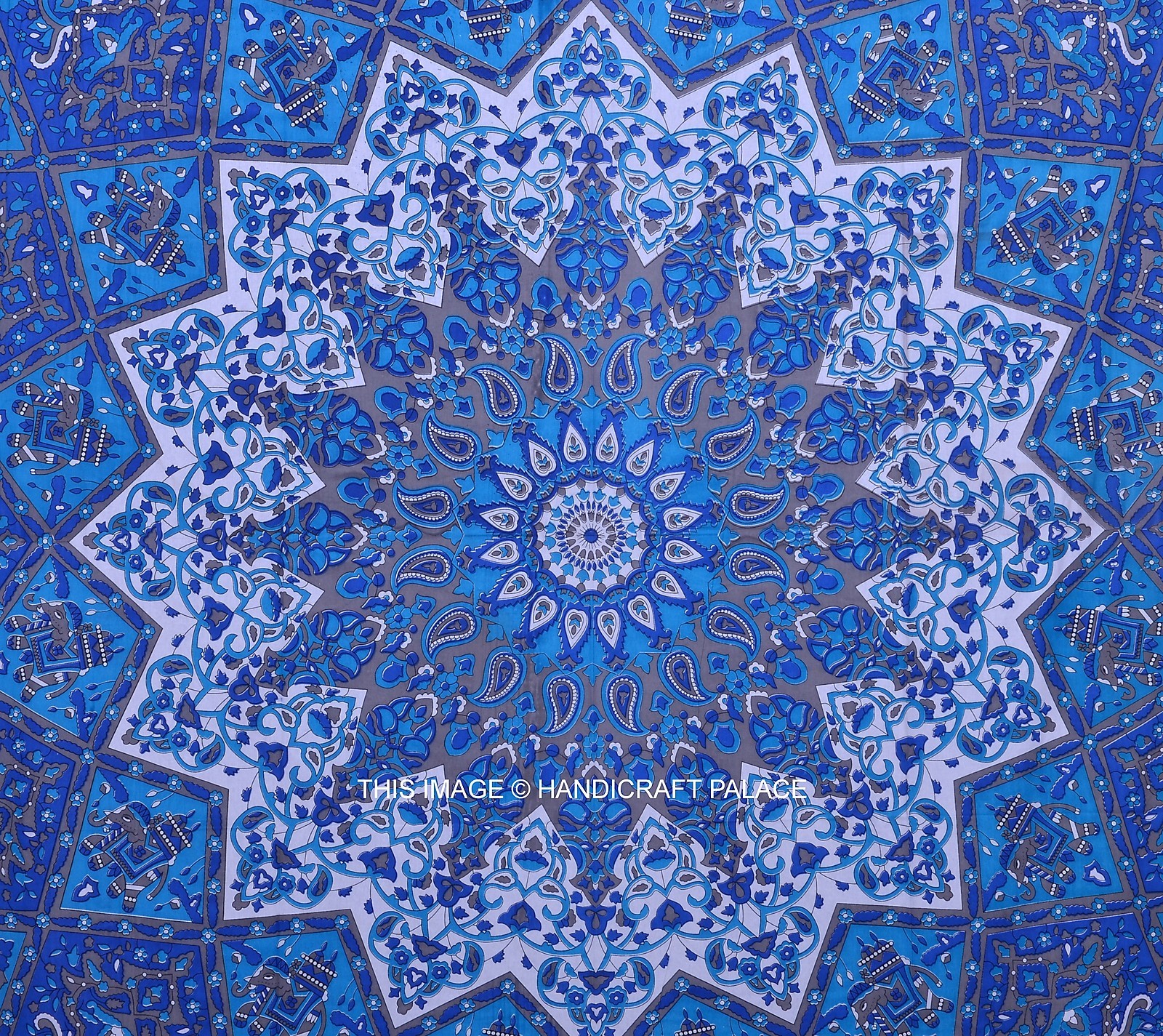 THE ART BOX Hippie Ombre Mandala Tissu Murale Tapisserie Vert Et Blanc