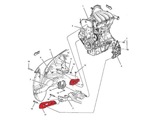 LOWER + UPPER ENGINE MOUNT for CHRYSLER PT CRUISER 2.4L 00-10 excl. TURBO - Picture 2 of 3