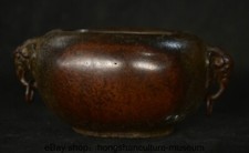 6.6 "  Xuande Marked Old Chinese Bronze Elephant Head incense burner censer