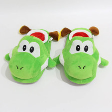 Super Marios Bros Yoshi Cosplay Plushes Slippers for Women Cartoon Winter Warm N