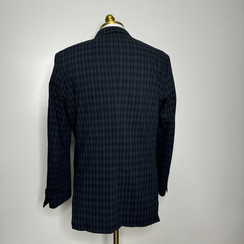 Johnston & Murphy Sport Coat Blazer M 38R Mens Gray Check Cotton Stretch - Picture 3 of 13