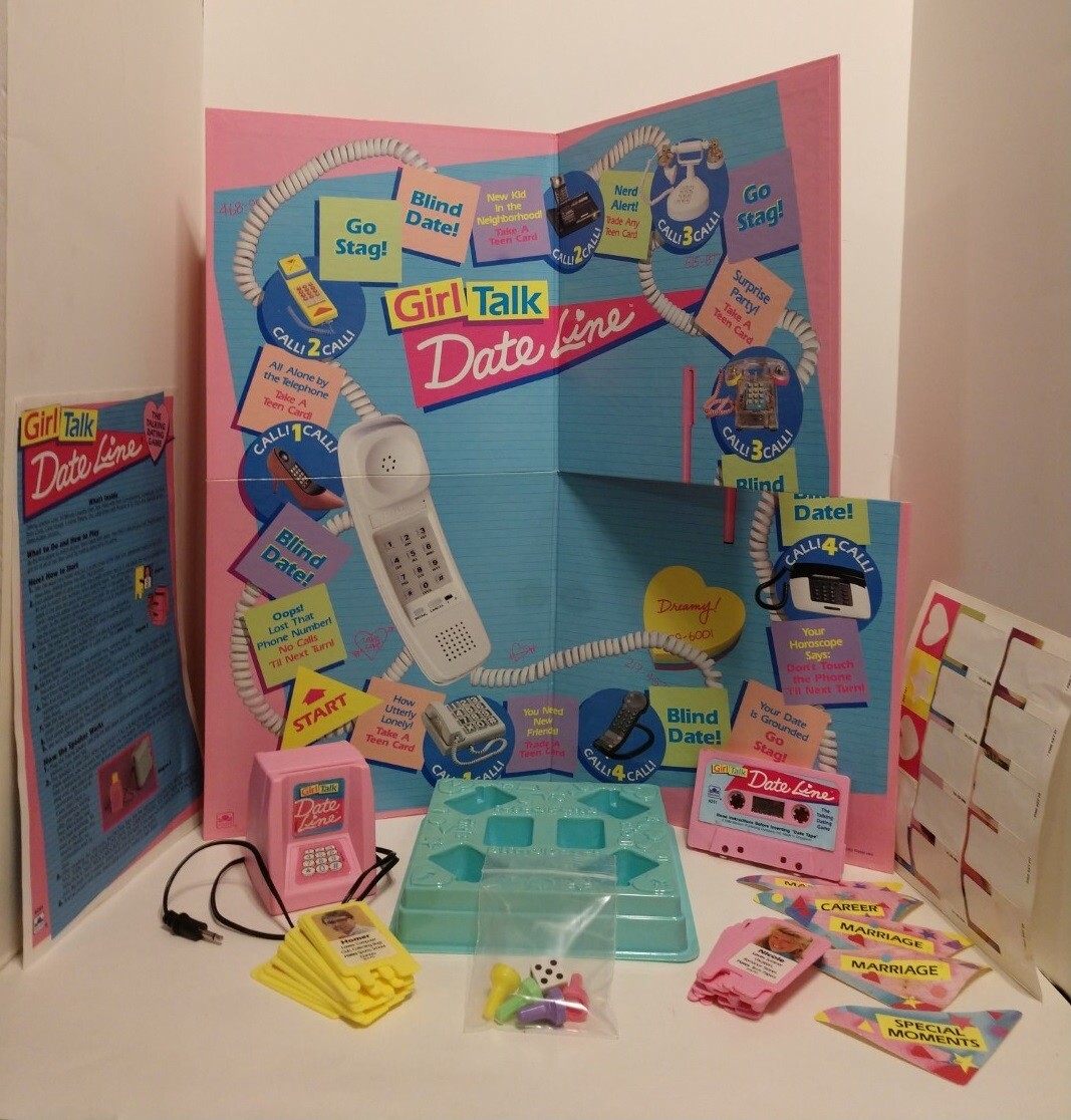 Vintage GIRL TALK DATE LINE Board Game 1989 Dateline 100 Complete w