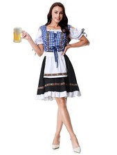 Oktoberfest Costumes Women Halloween Costume Bavarian German Dirndl Dress Pla...