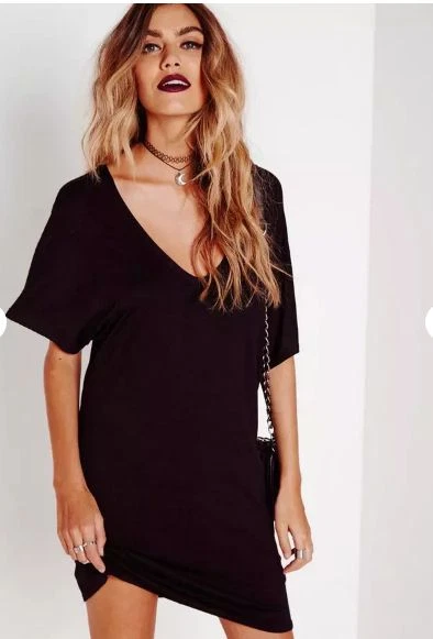 Missguided black clearance t shirt dress