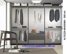 Cabina armadio in alluminio, su misura a prezzo fisso. Altà qualità. No acciaio 