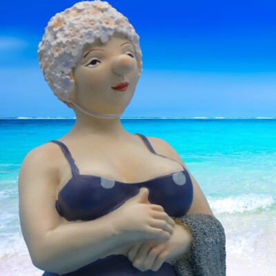 Dicke Badenixe Badelady Dicke Nana maritime Strandlady Dicke Dame FRAU KRAUSE   