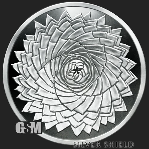 2021 1OZ Spiral Aloe Proof Silver Shield Mini-Mintage "IN-HAND" .999 Pure AG