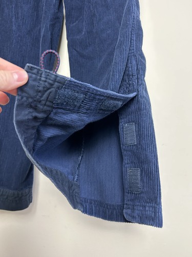 Vtg Y2K OP Ocean Pacific Baggy Fit Blue Corduroy Split-Hem Cargo Pants Youth XL - Picture 7 of 8