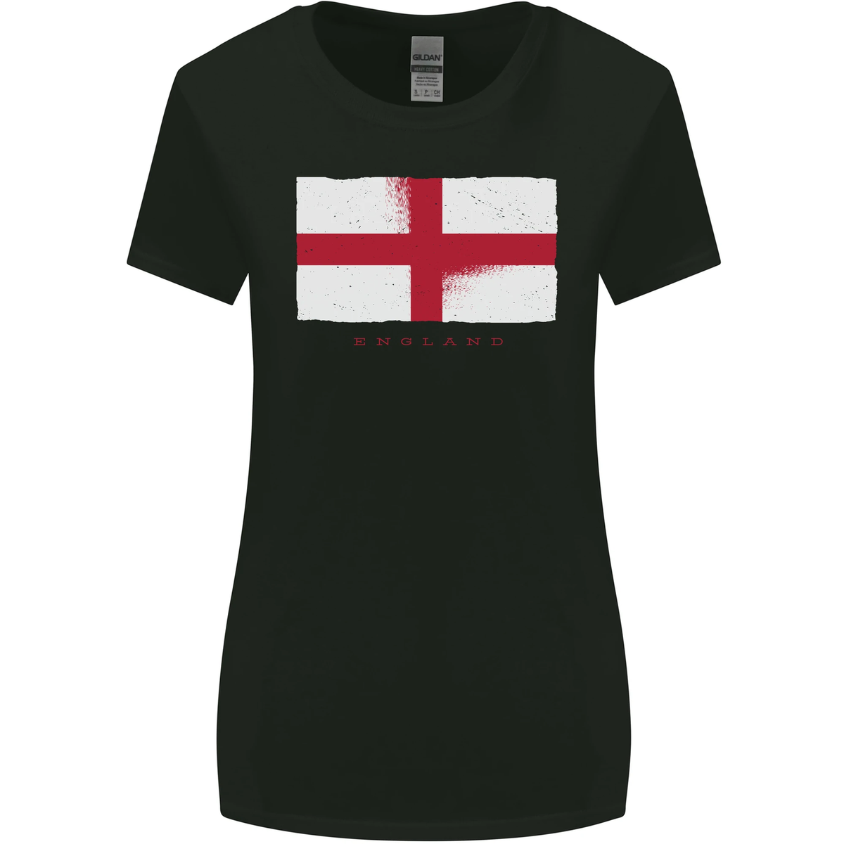 England Flag St Georges Day Rugby Football Womens Wider Cut T