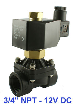 #ad 3 4 Inch Normally Open Plastic Zero Pressure Electric Solenoid Valve 12V DC $84.99