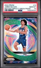 2024-25 Panini Prizm - Instant Impact Jared McCain #10 Green Prizm (RC)