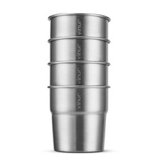 VINUR Stainless Steel Cups for Kids 4 Pack 8 oz Small Cups Stackable Metal D...