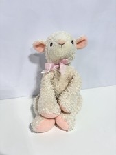 Koala Bebé Peluche Cordero Bebé Lovey Crema Rosa Pies Satén Arco Cosido Ojos 11"