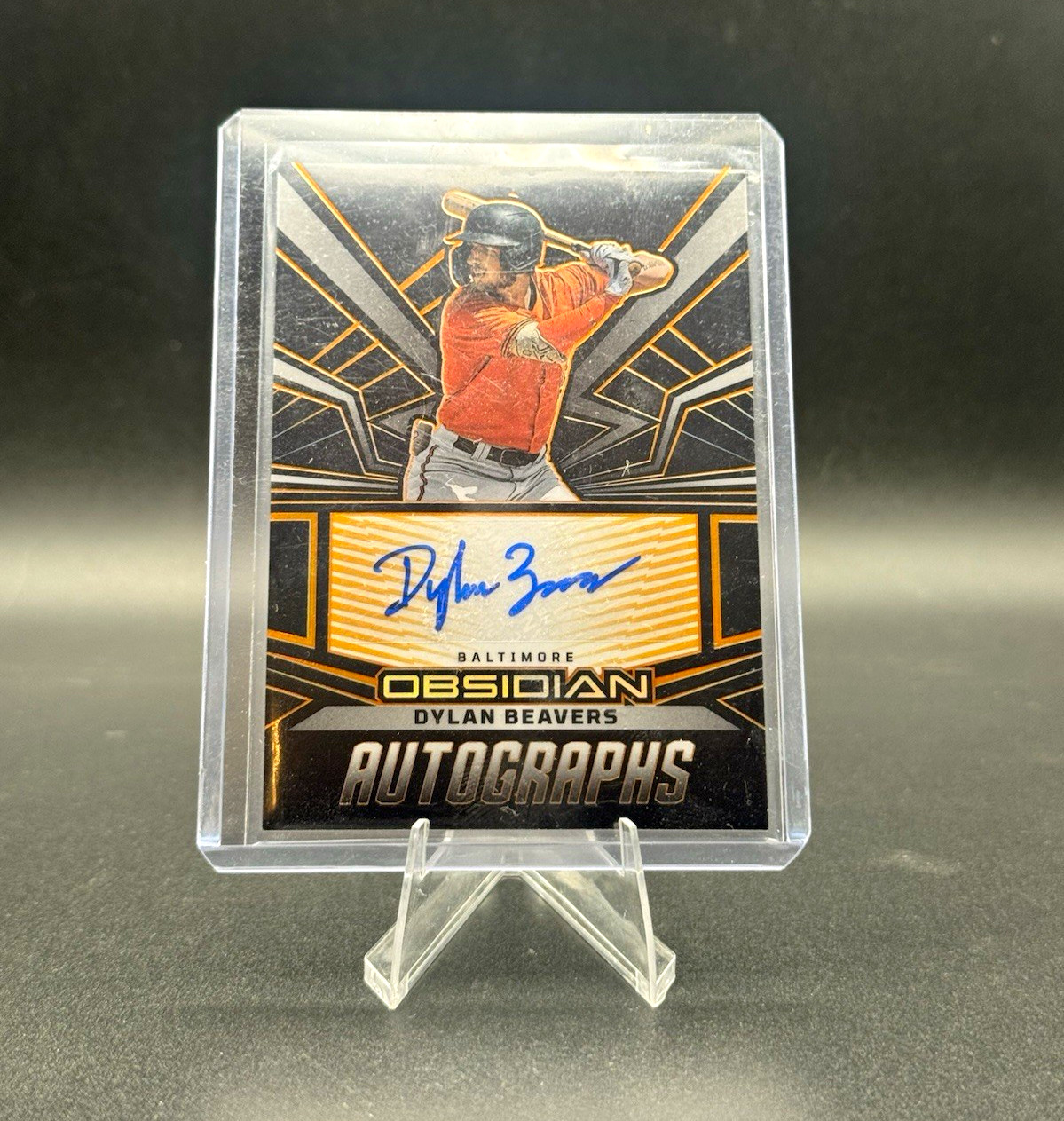 2023 Panini Chronicles Obsidian Autos Orange /35 Dylan Beavers RC OA-DB