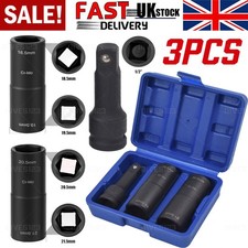 3 x Double Ended Damaged Wheel Nut Socket 18.5mm 19.5mm 20.5mm 21.5mm 1/2 Drive