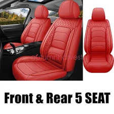 Car Seat Cover 5-Seat Full Set Waterproof Front Rear Pads For Mercedes-Benz Red