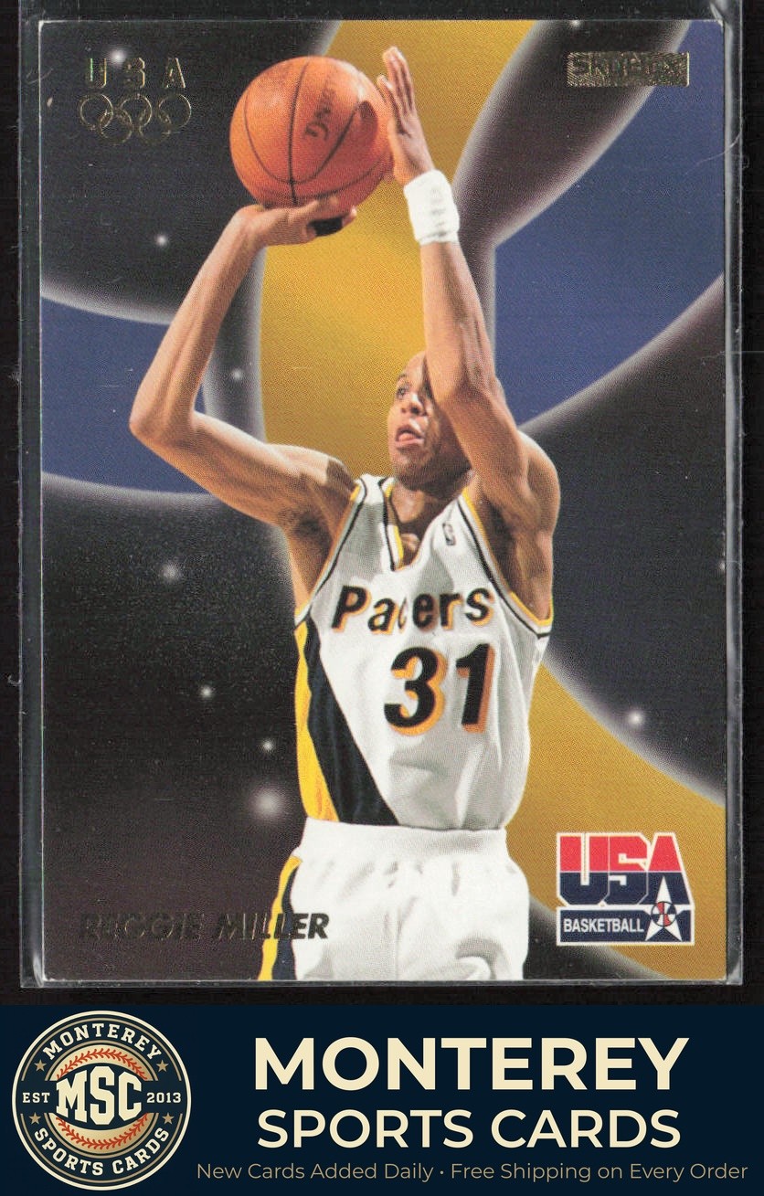 Reggie Miller #14 Basketball Cards 1996 Skybox USA Basketball trading card — raw and PSA graded price guide