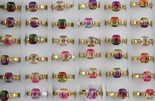 Wholesale Lots 32pcs Lady's Fashion Stainless Steel Classic Cubic Zirconia Rings