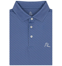    Rhoback The Tail Wagger Men  s Short Sleeve Performance Polo   Dusk Blue Dog  