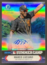 Marco Luciano 2021 Bowman Chrome 2020 Summer Camp Auto RC Giants /100