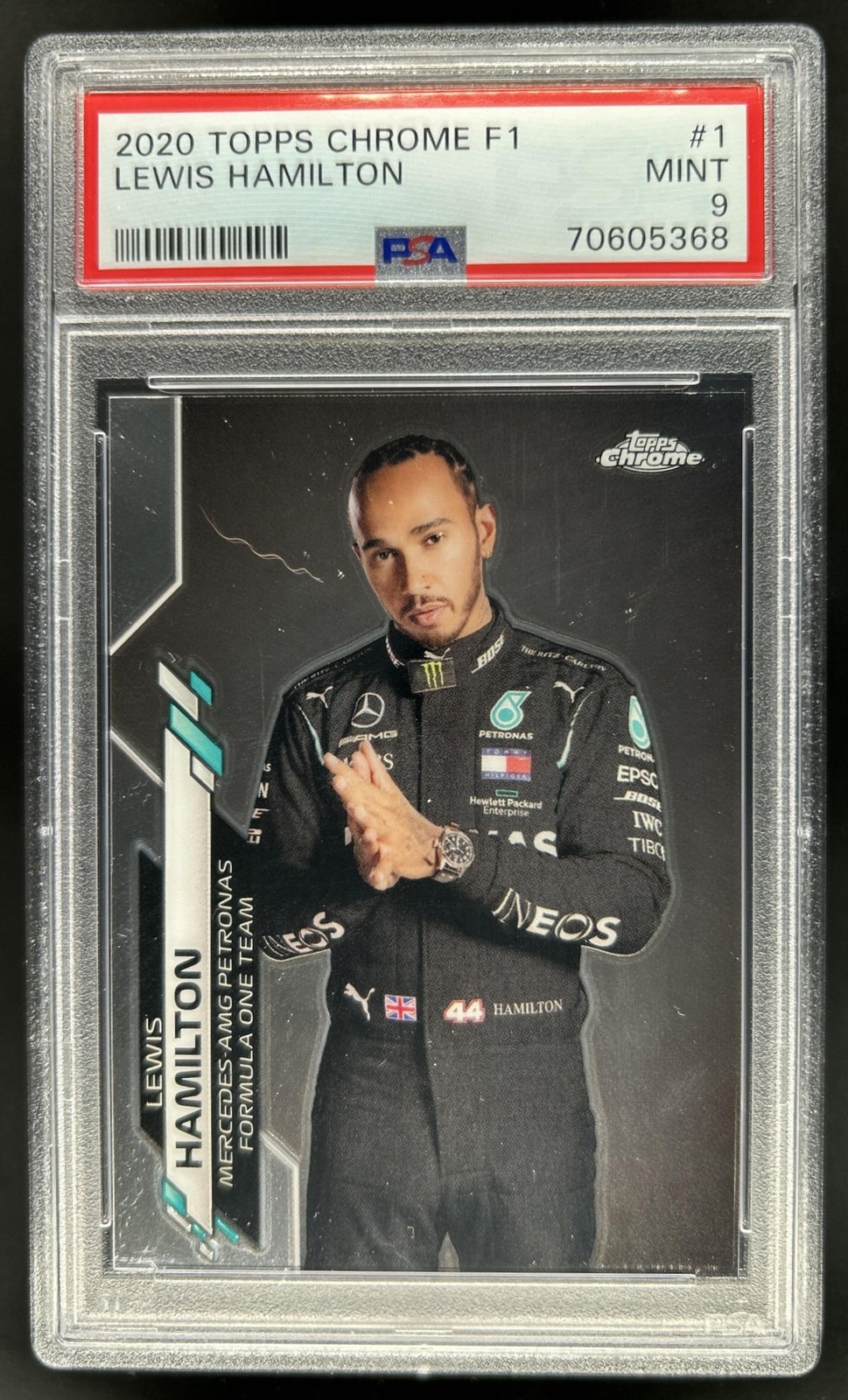 2020 Topps Chrome F1 Formula 1 Lewis Hamilton Portrait VAR #1 PSA 9 view 1