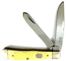 Steel Warrior Trapper Knife Yellow BONE 2 Blade