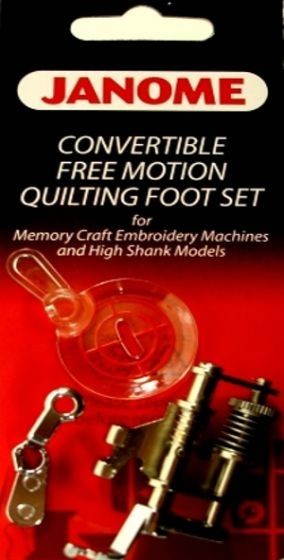 Janome Convertible Free Motion Quilting Foot Set - High Shank - Part 202-001-003