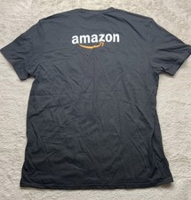 Amazon Black Orange Logo T-Shirt Size Large Free Shipping