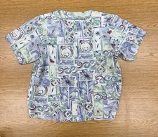 Life Women  s Scrub Top Size Medium Snap Button Closure